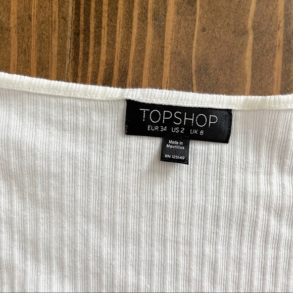 Topshop White Long Sleeve Crop Top - Picture 2 of 3